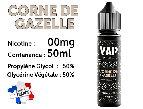 Arôme 50ml VAP NATION corne de gazelle 0 de nicotine.
