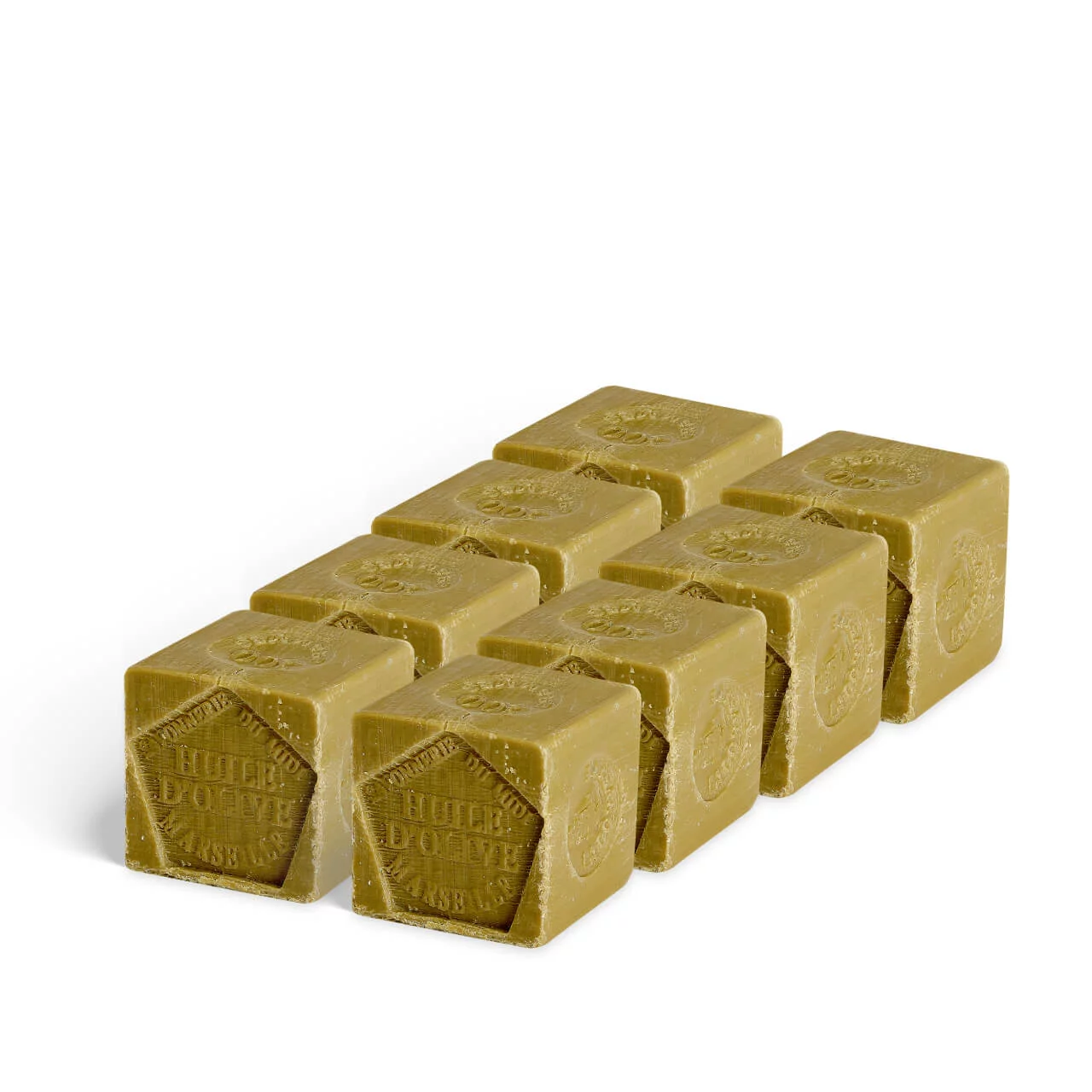Cubes de Savon de Marseille OLIVE – Lot 8x300g – Sans emballage – COSMOS NATURAL