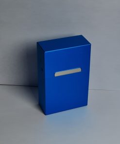 Etui à cigarettes en aluminium bleu, format standard
