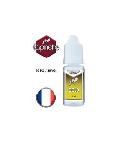 E-liquide Vapinette saveur Gold 50/50, 6 mg/ml de nicotine.